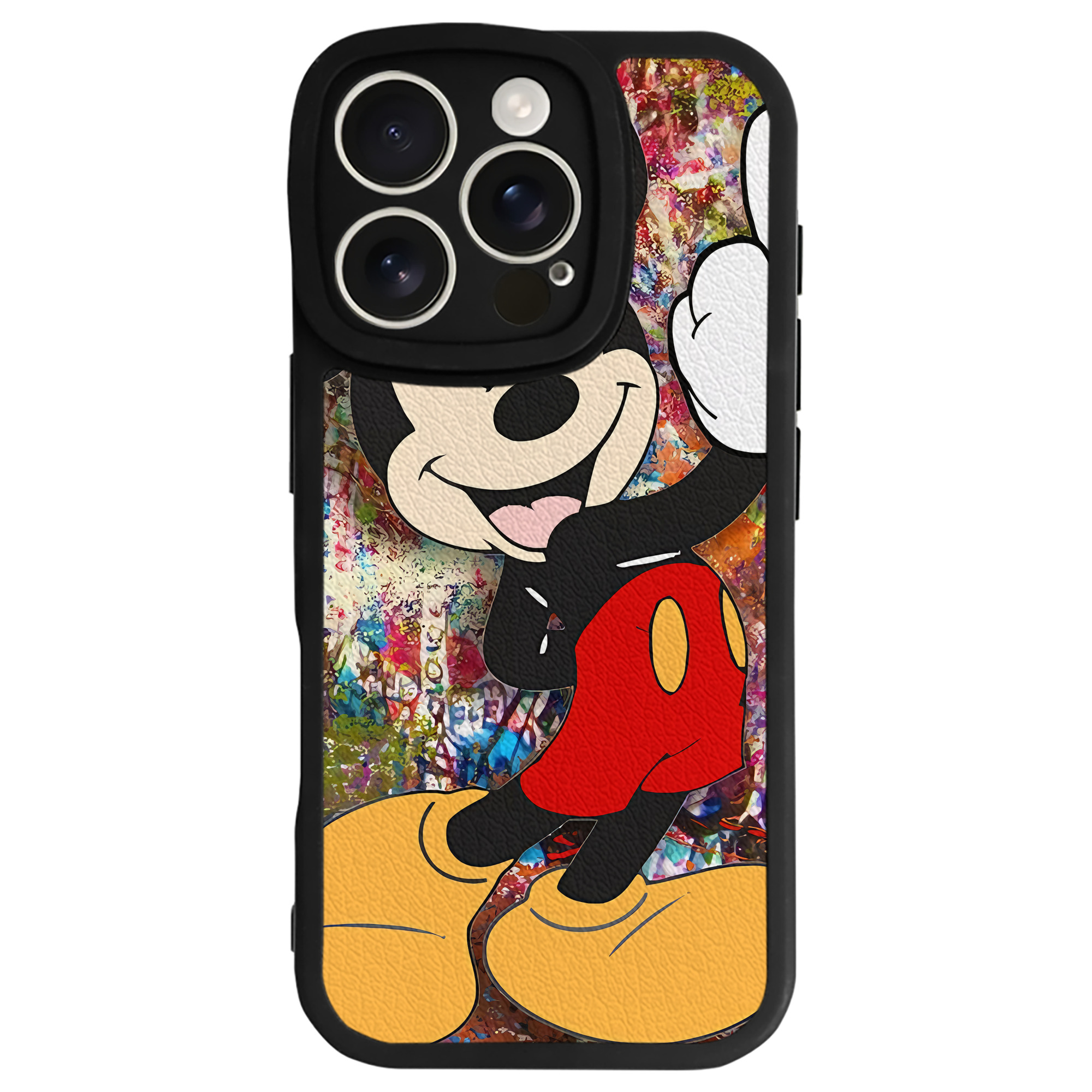 （画像用） ミッキーマウス Mickey Mouse 【iPhone 16シリーズ対応】シリコンスマホケース（レザー調） 材質：シリコン